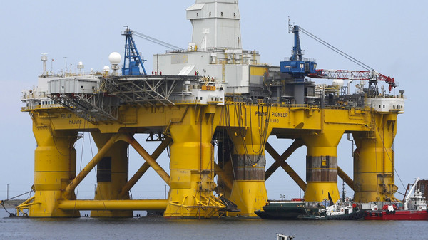 The Shell Oil Company's drilling rig Polar Pioneer is shown in Port Angeles, Washingto
