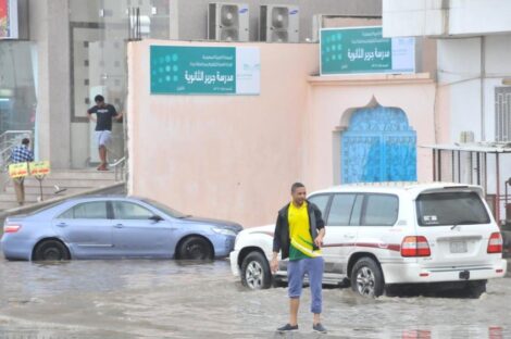 جانب من الأمطار على محافظة جدة