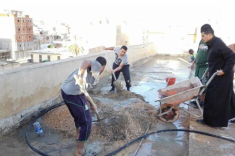 حملة الصيانة لمقر شبيبة الهلال الأحمر الليبي في الزاوية