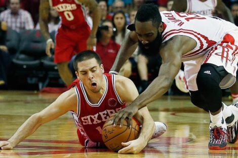 من مياراة فيلادلفيا سيفنتي سيكسرز وهيوستون روكتس