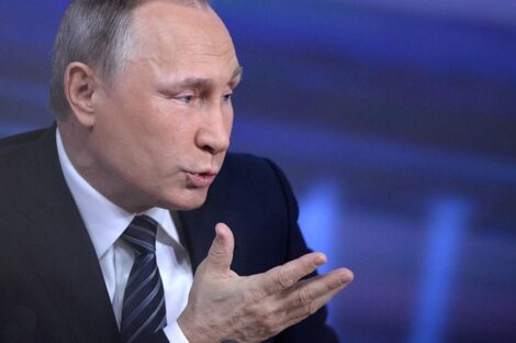 فلاديمير بوتن خلال مؤتمره الصحفي السنوي
