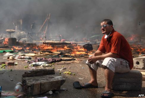 أحد مؤيدي محمد مرسي بعد فض الاعتصام