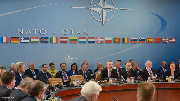 جانب من اجتماع وزراء خارجية حلف الناتو في اليوم الثاتي والختامي في بروكسل