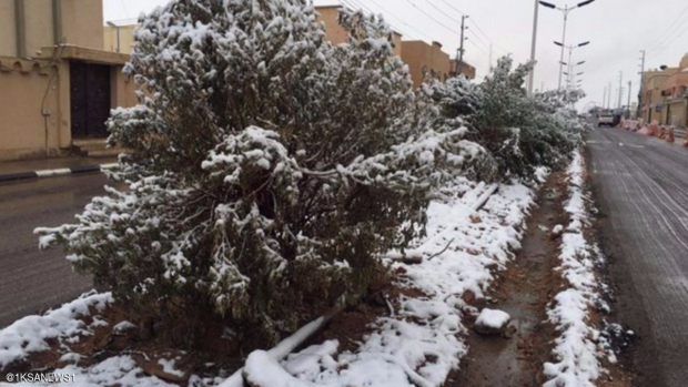 الثلوج تساقطت بكثافة على مدن شمال المملكة العربية السعودية