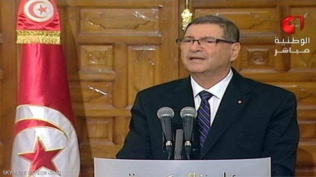 الحبيب الصيد خلال كلمة له عقب اجتماع حكومته لبحث الاحتجاجات