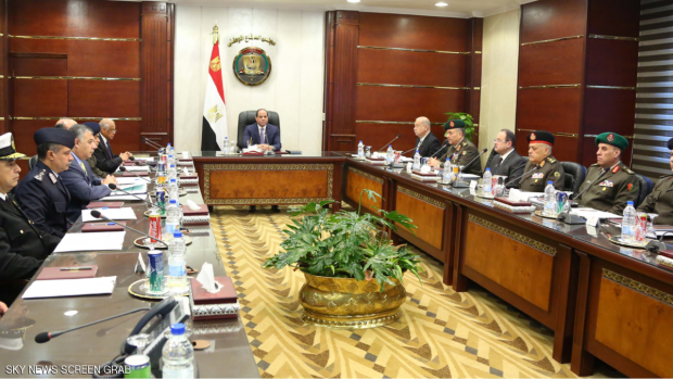 جانب من اجتماع مجلس الدفاع الوطنى