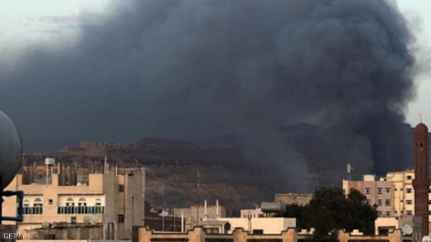 صورة أرشيفية لقصف منطقة فاجي عطان بصنعاء