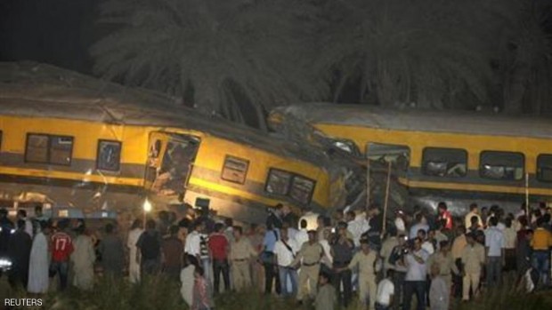 صورة ارشيفية لموقع حادث قطار في منطقة العياط جنوبي محافظة الجيزة المصرية