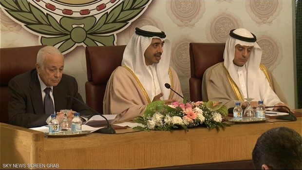 مؤتمر صحفي لوزيري الخارجية السعودي والإماراتي وأمين عام جامعة الدول العربية