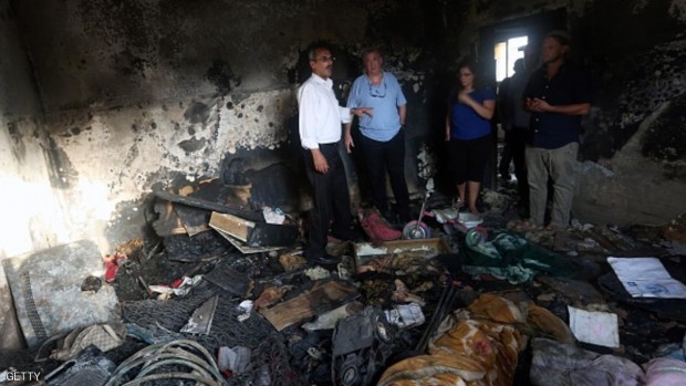 منزل عائلة الدوابشة الذي أحرقه مستوطنون إسرائيليون أواخر يوليو 2015