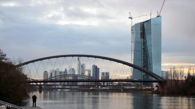 منظر عام لمبنى البنك المركزي الأوروبي في مدينة فرانكفورت