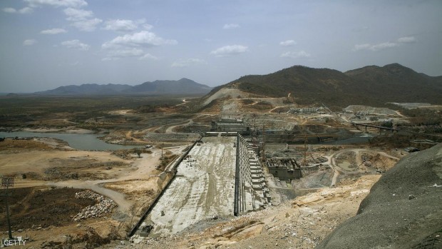 أعمال بناء في موقع سد النهضة