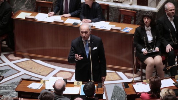 فابيوس أثناء تصريحاته أمام مجلس النواب الفرنسي