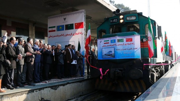 لقطات لوصول أول قطار تجاري صيني إلى طهران