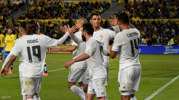 لاعبو ريال مدريد يحتفلون بالفوز على لاس بالماس - 13 مارس 2016