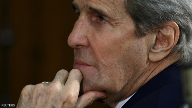 وزير الخارجية الأميركي جون كيري أثناء مؤتمر في واشنطن يوم 14 مارس 2016