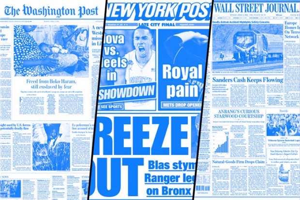 الصحف الأمريكية يوم 4 أبريل 2016