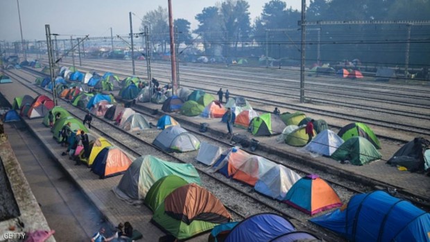 مهاجرون على الحدود بين اليونان ومقدونيا - 1 أبريل 2016