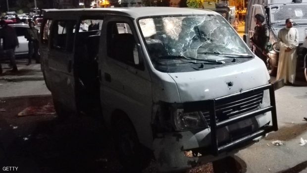 أرشيفية لآثار هجوم سابق على شرطيين في القاهرة