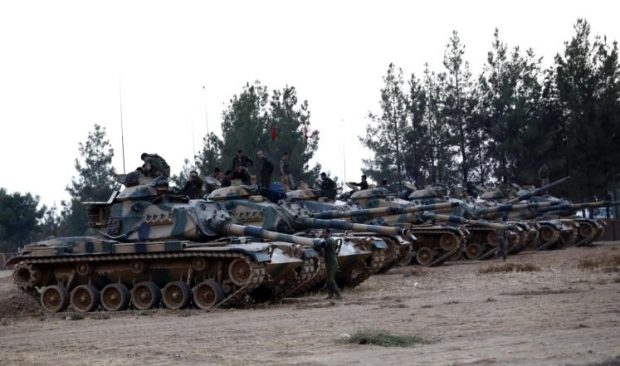 دبابات تركيا دخلت إلى شمال سوريا لدعم الجيش الحر