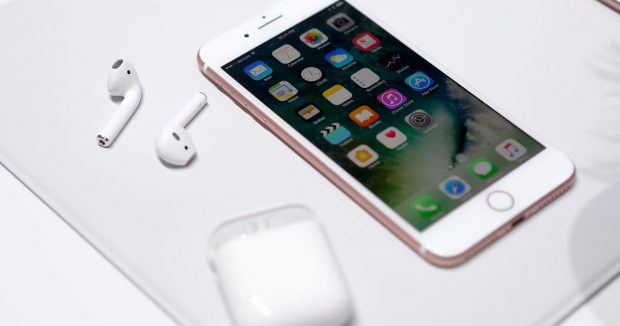 the-apple-iphone7-and-airpods-are-displayed-during-an-apple-media-event-in-san-francisco