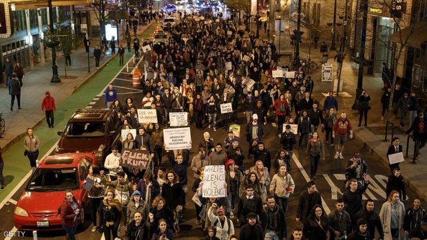 جانب من المظاهرات